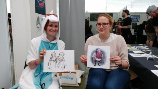 Custom sketch for these girls, they wanted a portrait as «Cthulus»